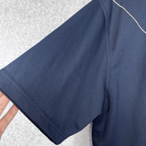 PGA Tour Polo Shirt Mens 2XL Navy Blue Tech Zone Performance Golf Diamond Print - Picture 3 of 12